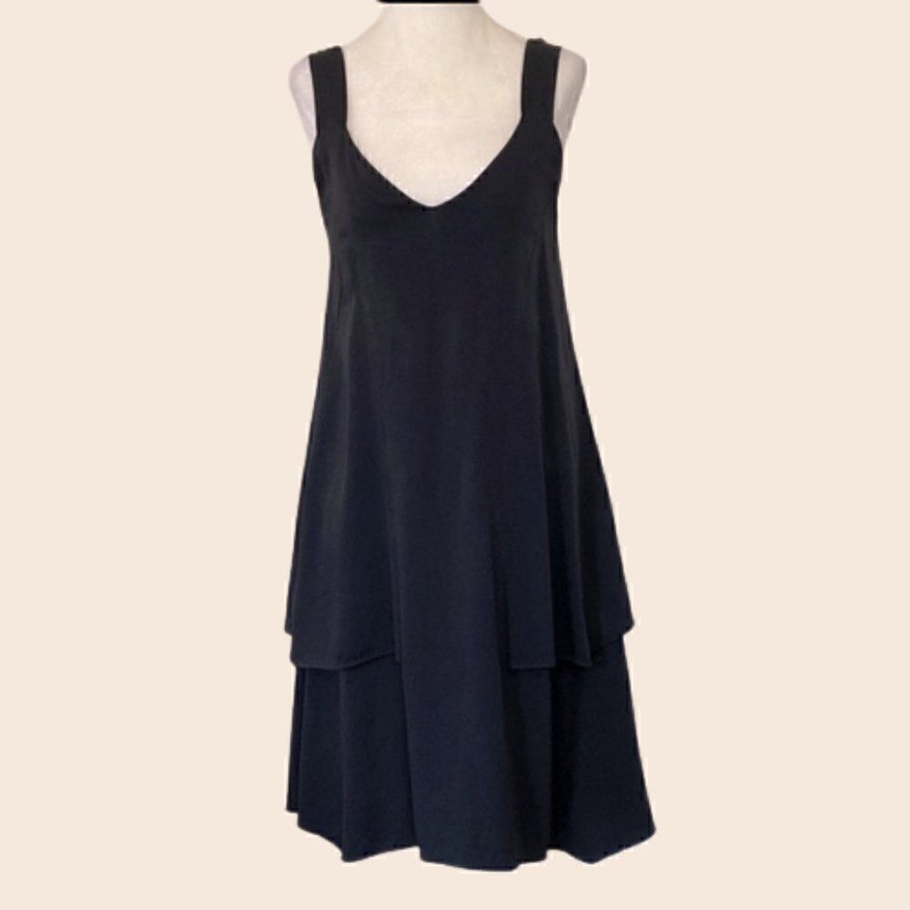 Maison Martin Margiela Black Layered Mini Slip Dress Size 42